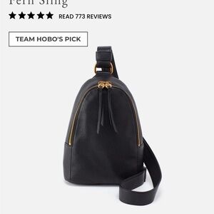 HOBO International Fern Black Leather Sling Bag